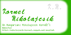 kornel mikolajcsik business card